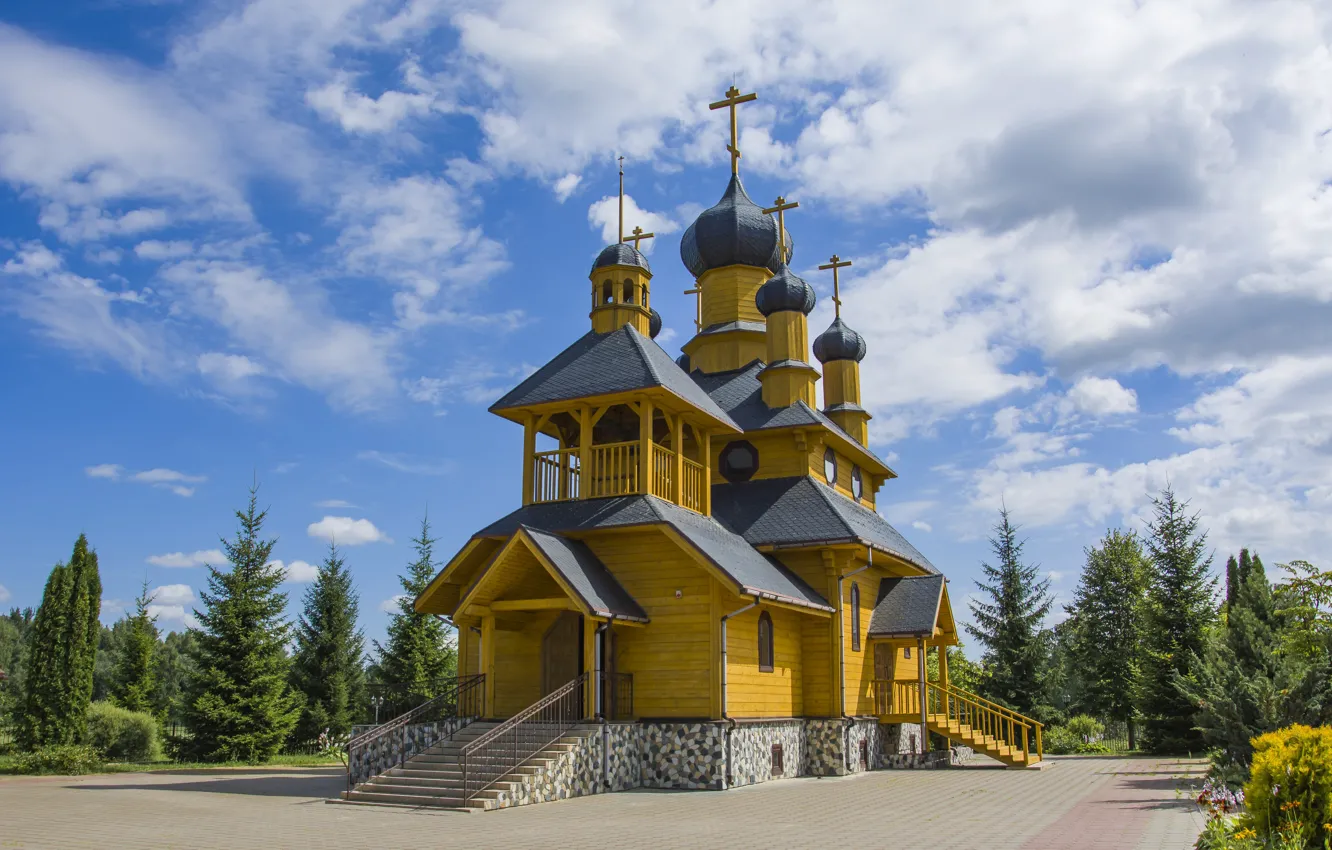 Photo wallpaper the sky, clouds, temple, journey, dudutki