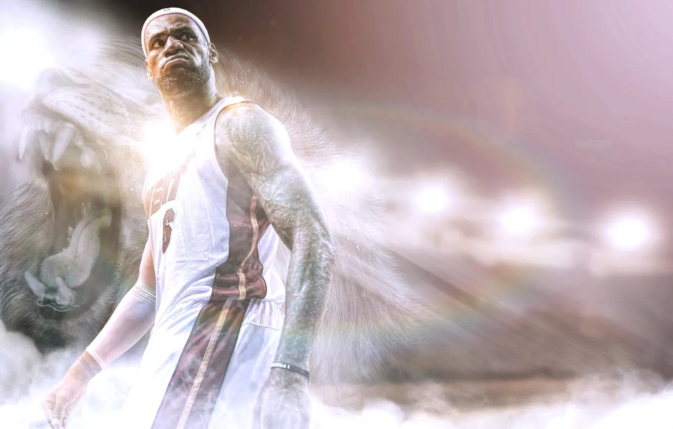 Photo wallpaper sport, Miami, Leo, Basketball, tattoo, Miami, NBA, LeBron James