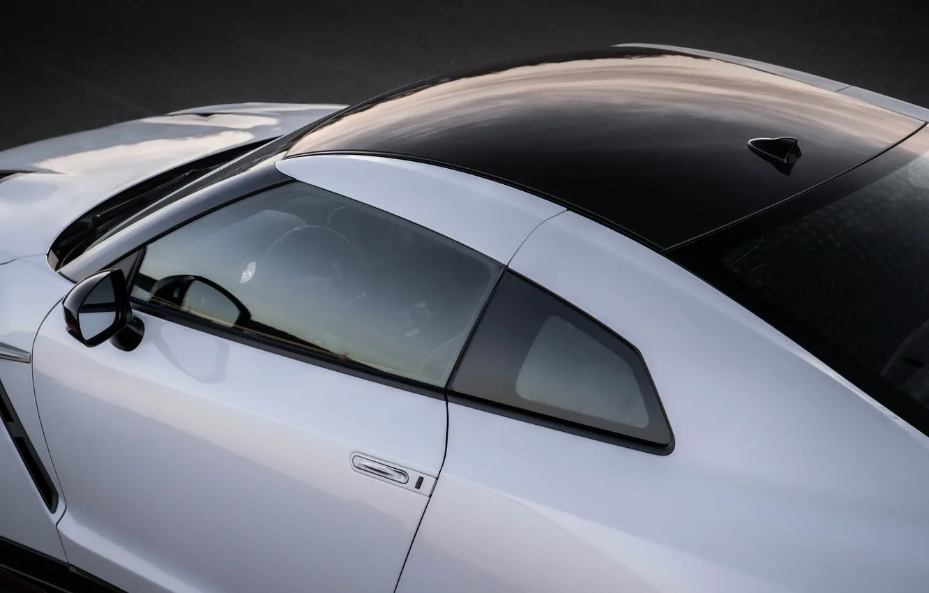 Photo wallpaper roof, white, black, Nissan, GT-R, R35, Nismo, 2020