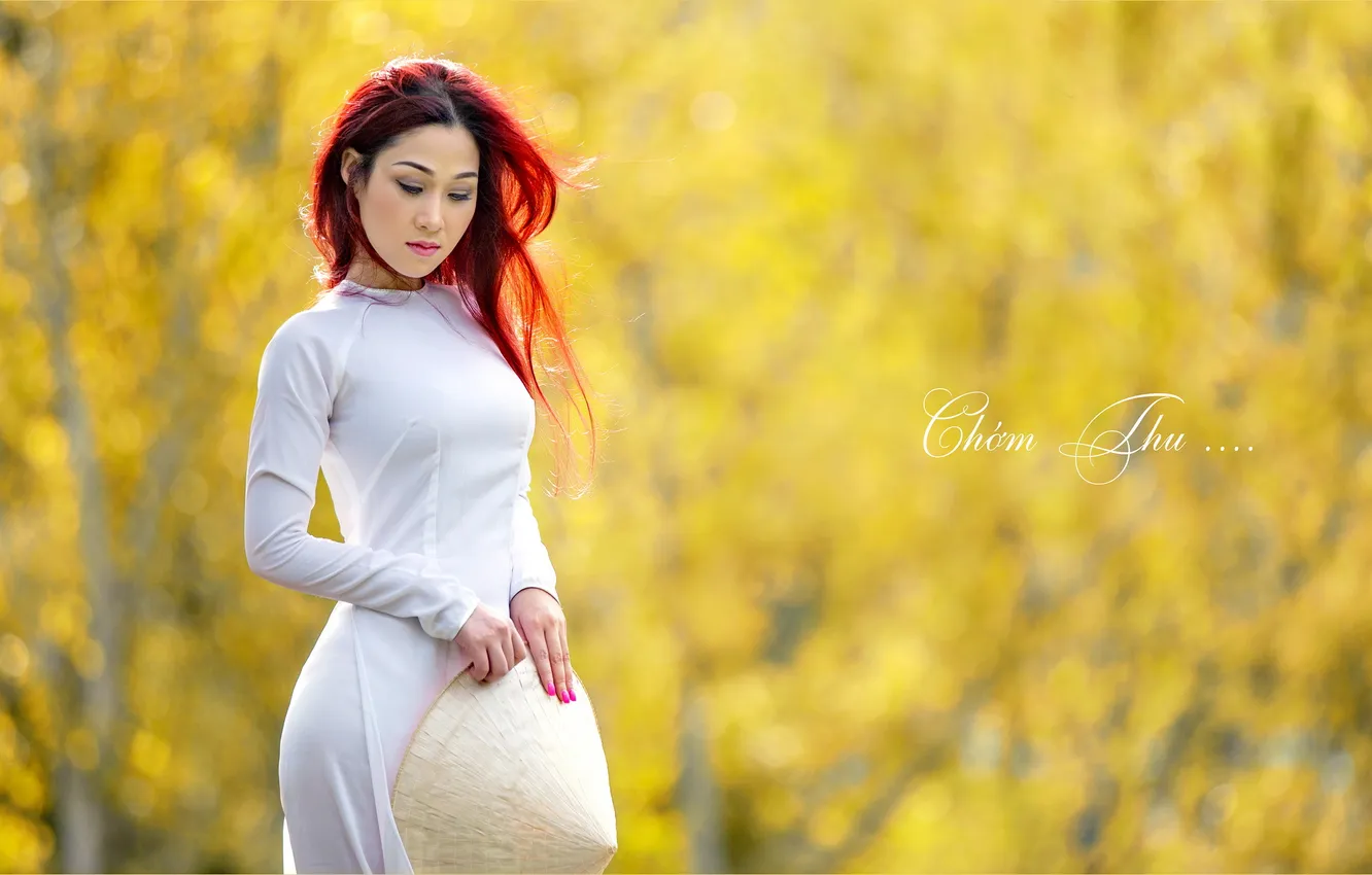 Photo wallpaper girl, background, Asian