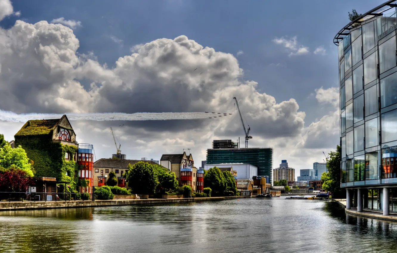 Photo wallpaper England, London, London, England, Red Arrows