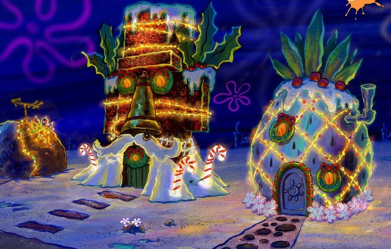 Photo wallpaper home, Spongebob, squarepants, spongebob, embellished
