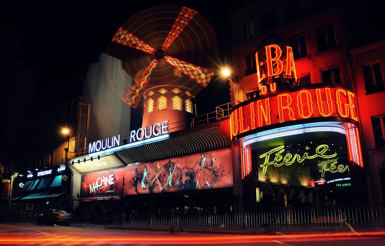Photo wallpaper the city, France, Paris, cabaret, one, FR., Moulin Rouge, French