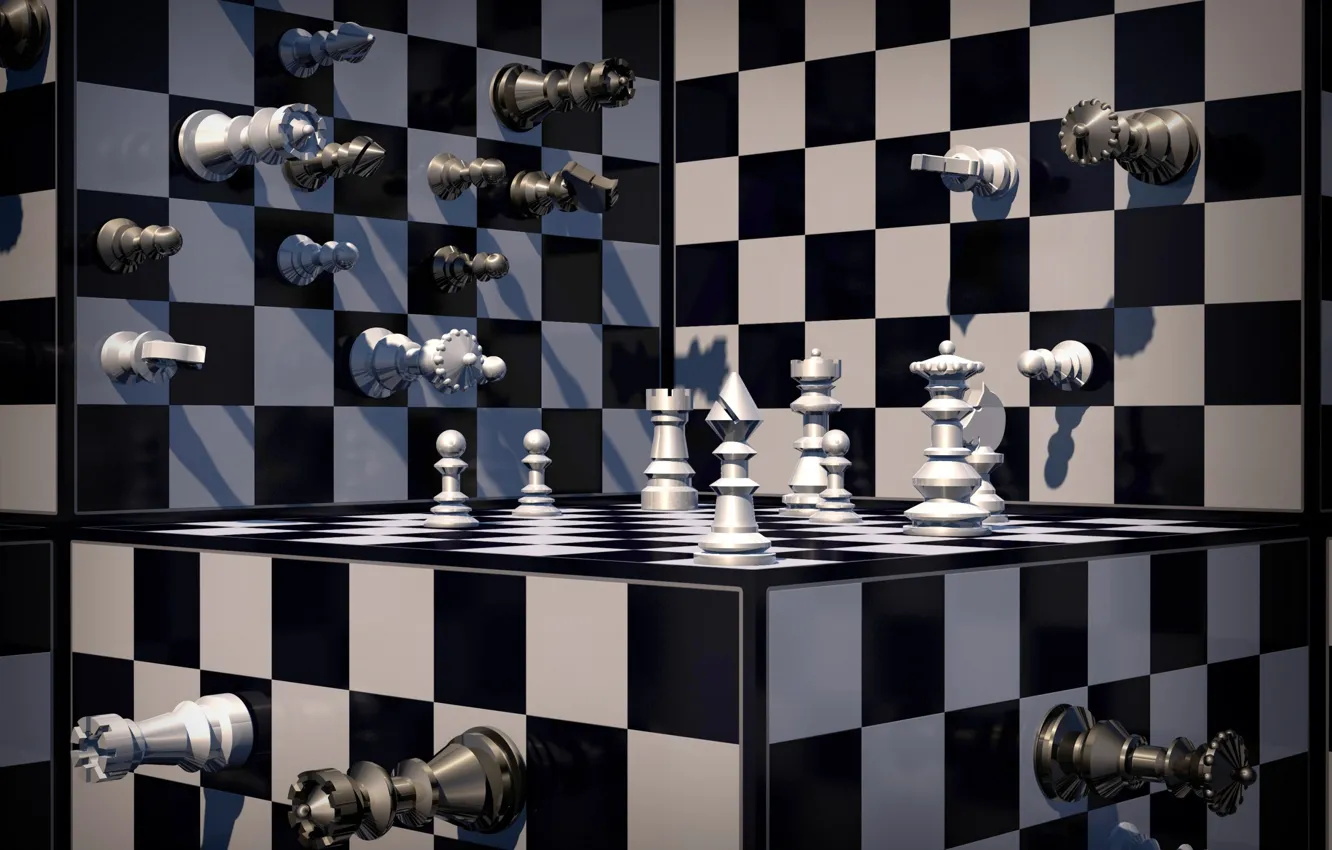 Photo wallpaper abstraction, chess, figure, the volume