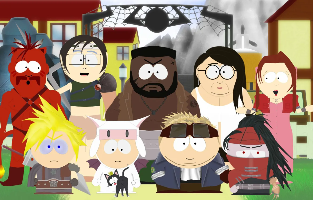 Photo wallpaper cat, parody, Final Fantasy, characters, South Park, South Park, cosplay, cosplay