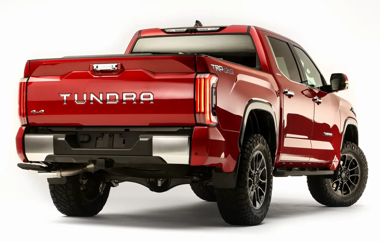 Photo wallpaper power, Toyota, light background, pickup, Tundra, Accessorized, Lifted, TRD Off Road