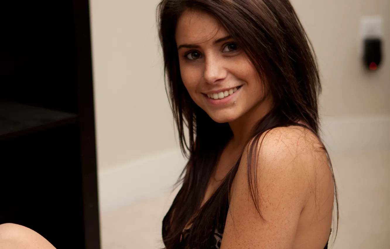 Photo wallpaper eyes, look, face, smile, Bruneck