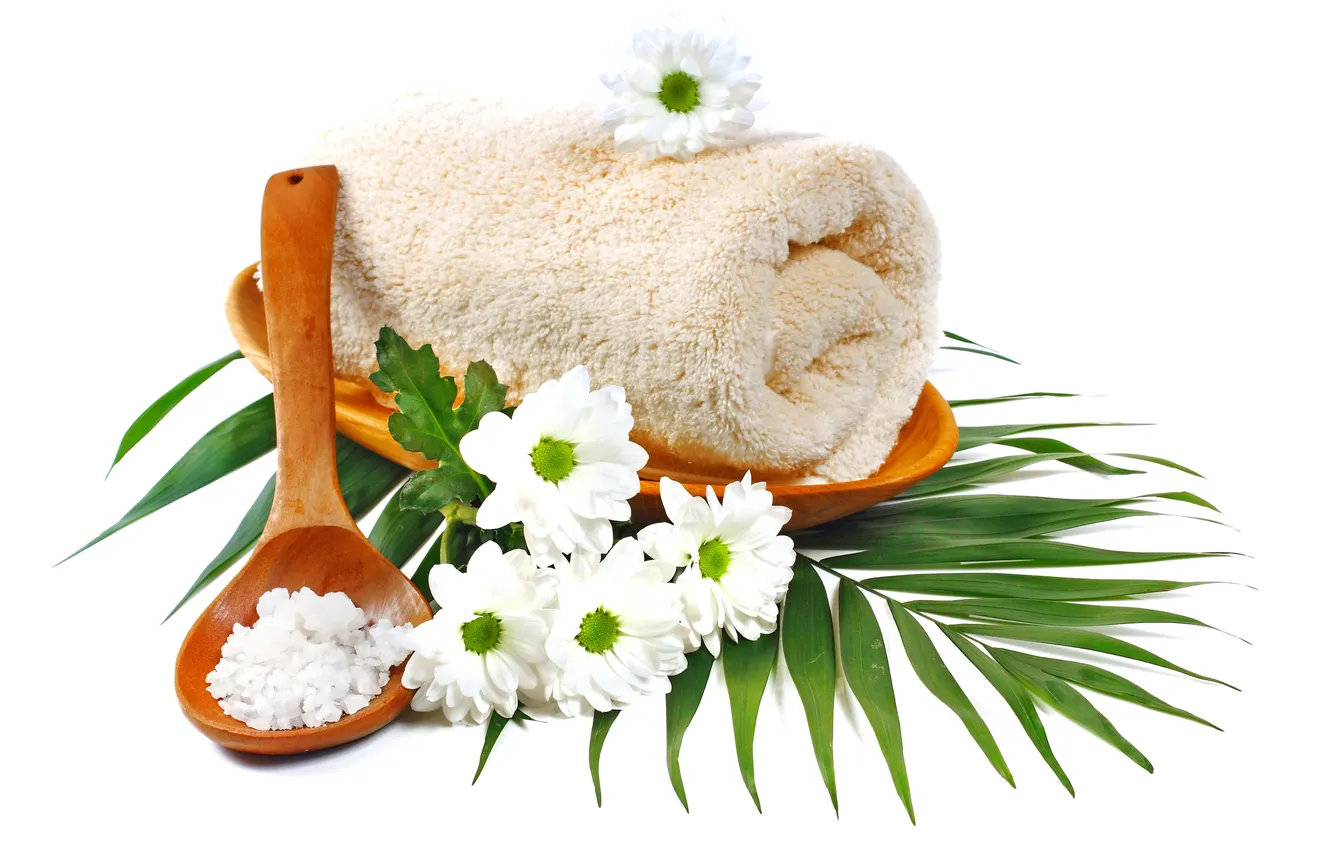 Photo wallpaper flowers, chamomile, relax, flowers, Spa, spa, Daisy, salt