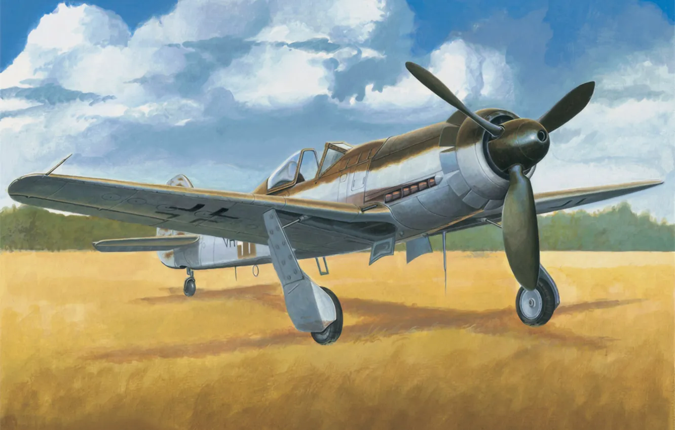 Photo wallpaper war, art, painting, aviation, ww2, german fighter, Focke-Wulf Ta 152C-1