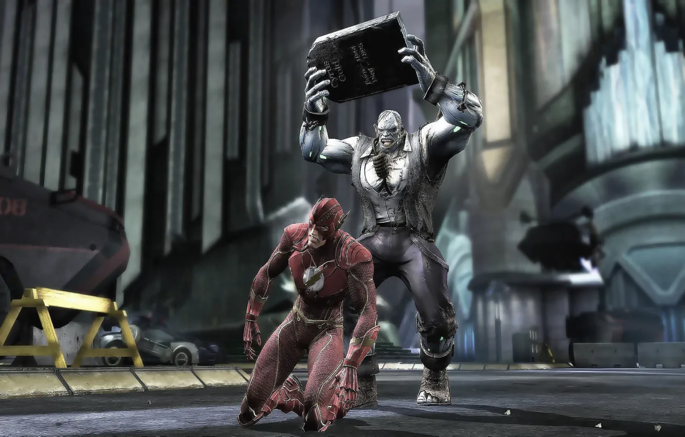Photo wallpaper the game, characters, battle., Injustice