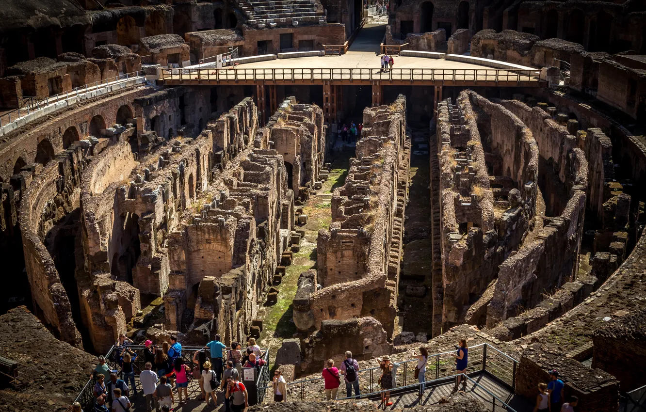 Photo wallpaper Rome, Colosseum, Italy, the ruins, ruins, tourism, tour