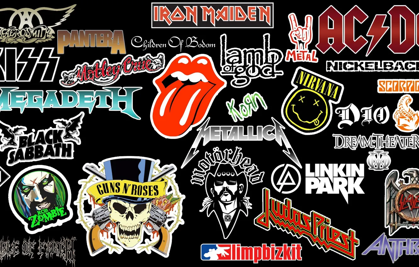 Photo wallpaper logo, emblem, rock, rock, rock-n-roll, rock n roll