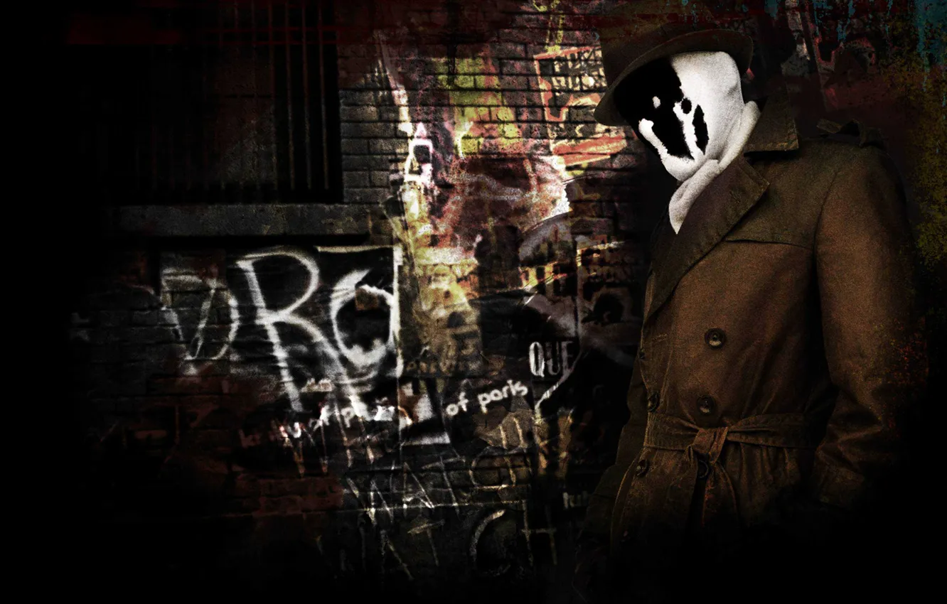 Photo wallpaper wall, graffiti, The Watchmen, Rorschach, have superoir
