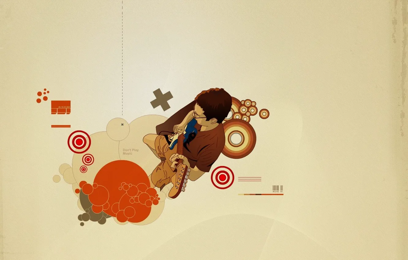 Photo wallpaper line, guitar, vector