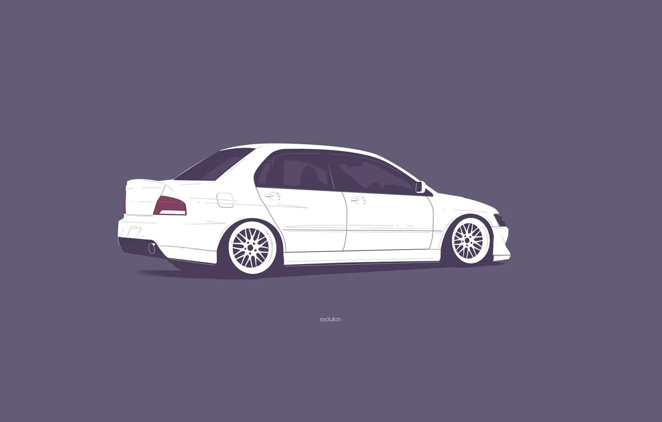 Photo wallpaper Mitsubishi, Lancer, Evolution 9, Minimalistic