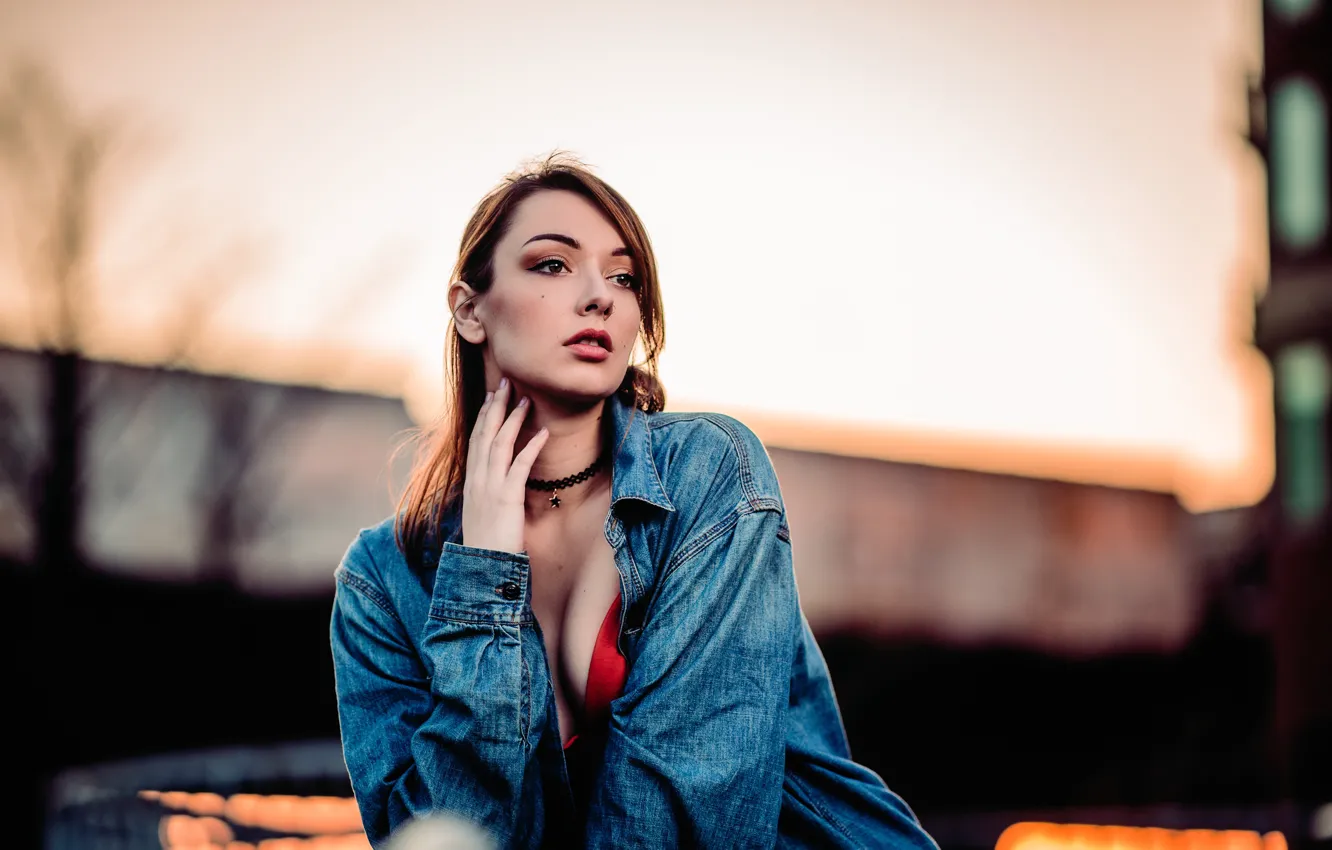 Photo wallpaper background, face, model, hair
