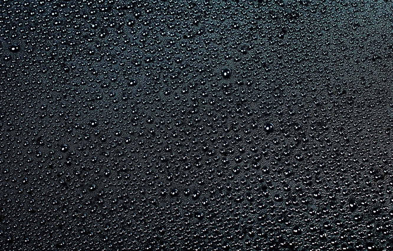 Photo wallpaper water, drops, surface, black