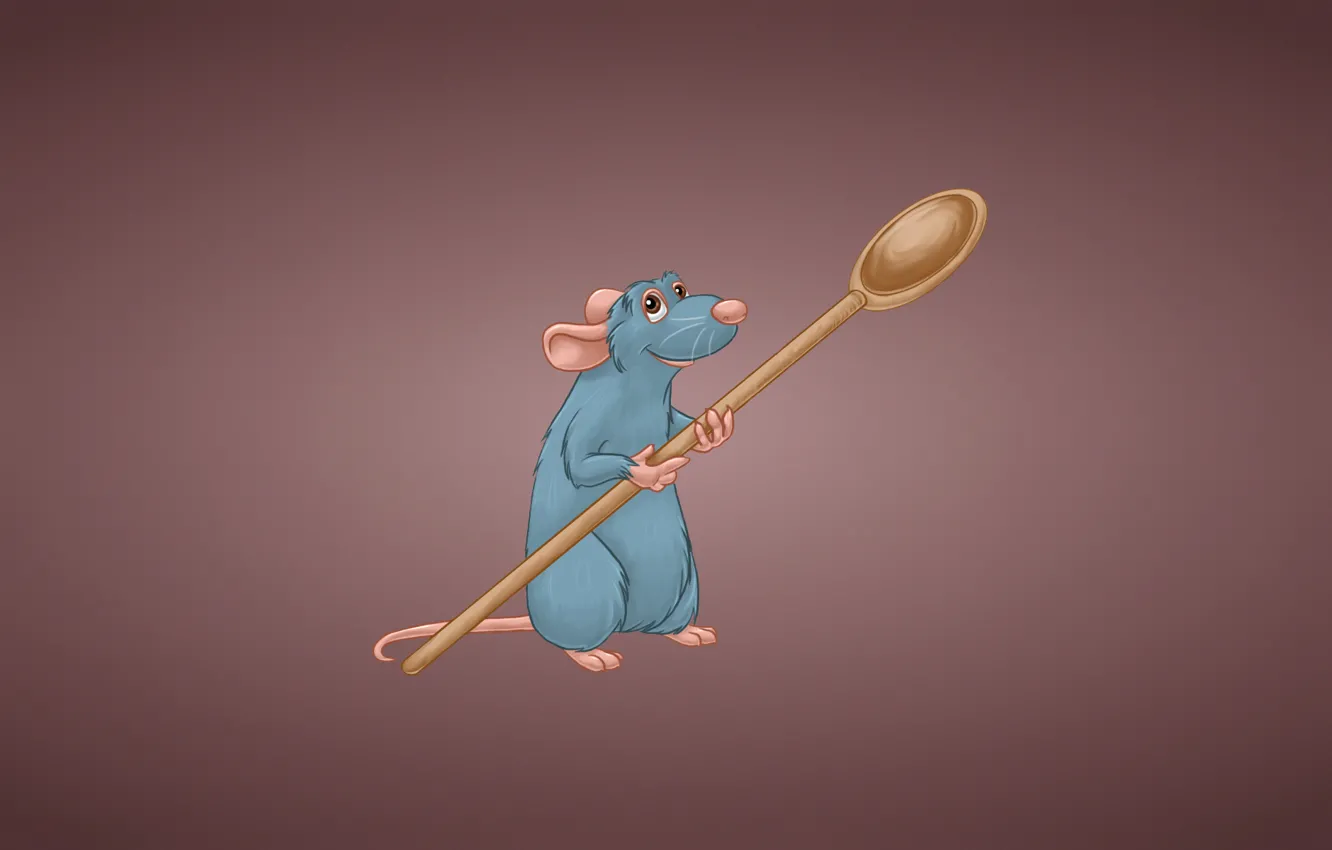 Photo wallpaper spoon, Ratatouille, Ratatouille, rodent, rat, rat