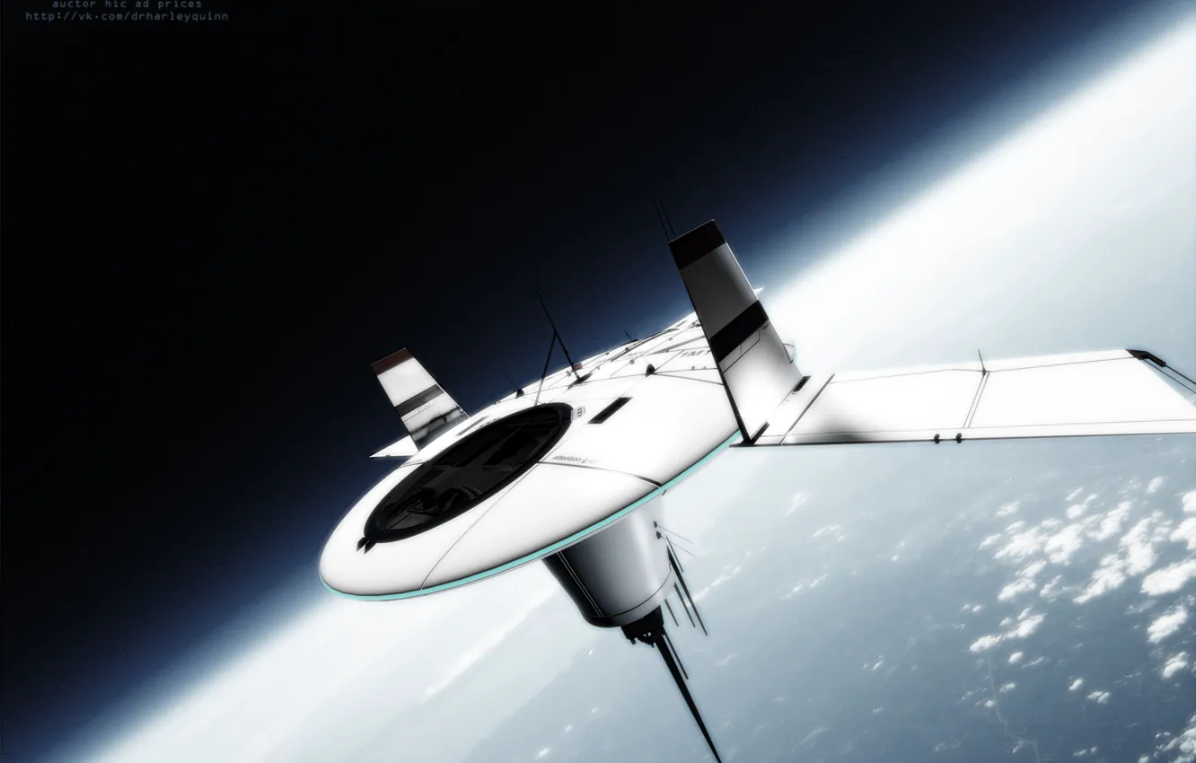 Photo wallpaper space, ship, rocket, art