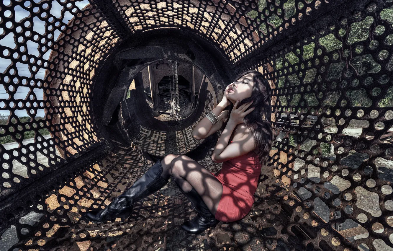 Photo wallpaper girl, background, Asian