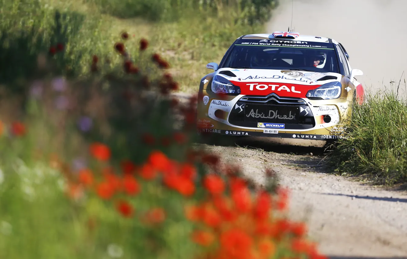 Photo wallpaper Flowers, Sport, Machine, Citroen, Day, Citroen, Lights, DS3