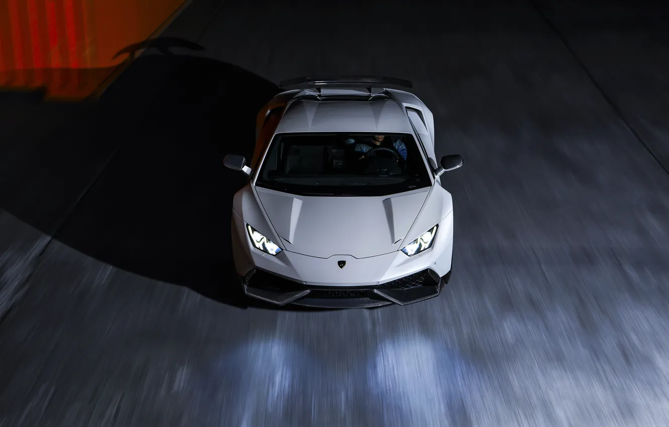 Photo wallpaper Lamborghini, Front, White, Supercar, Novitec, Torado, Huracan, LP640-4