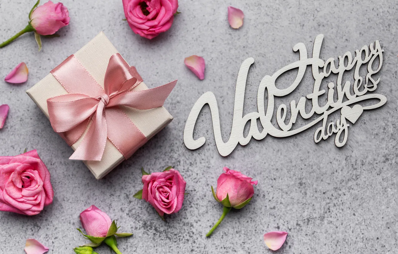 Photo wallpaper love, flowers, gift, romance, heart, roses, bouquet, love