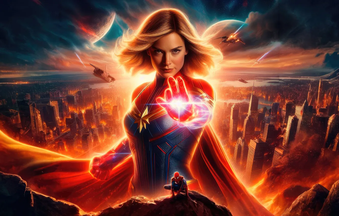 Photo wallpaper Marvel, captain, Comics, might