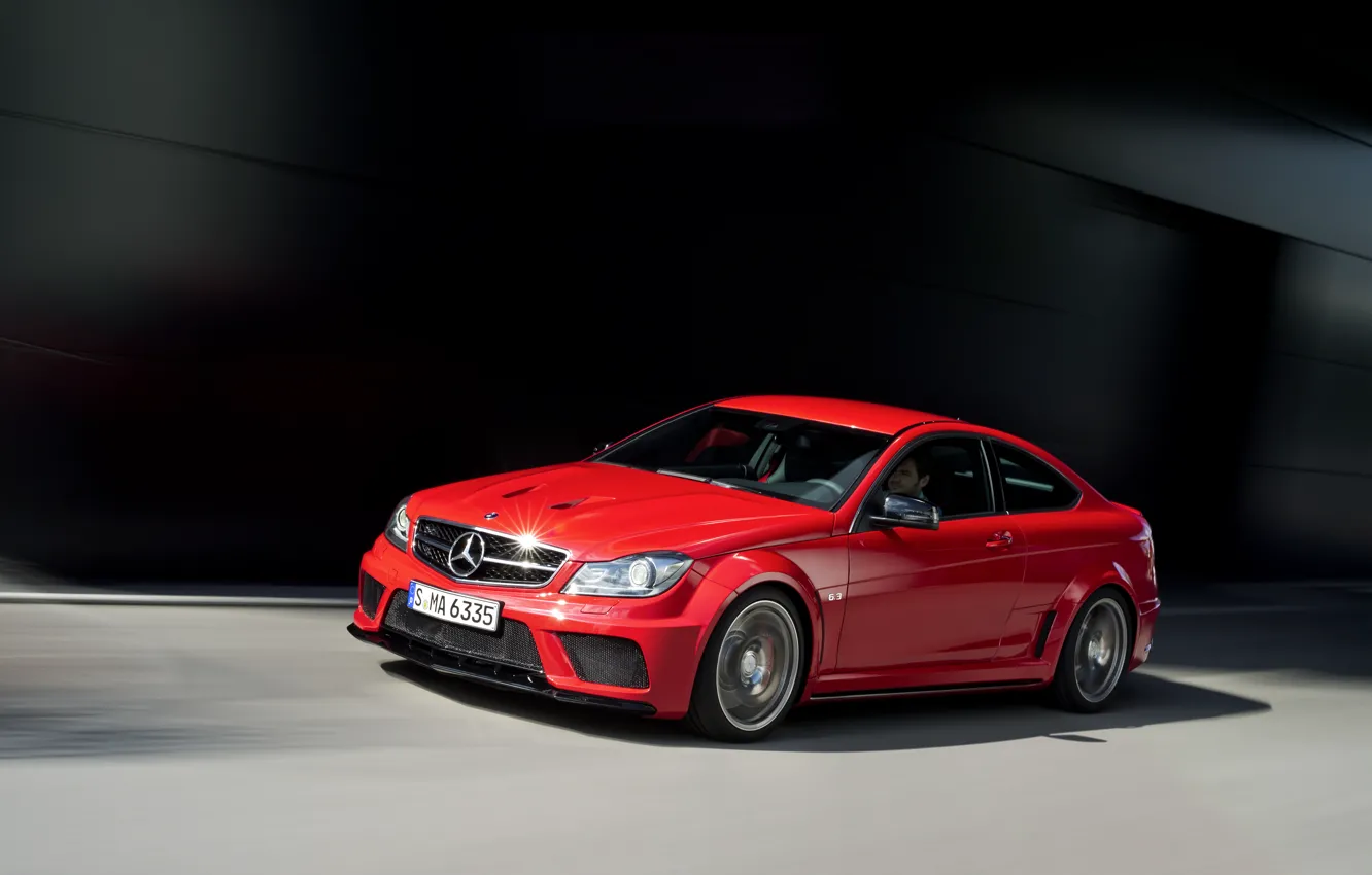 Photo wallpaper car, machine, auto, Mercedes, red, benz, coupe, amg