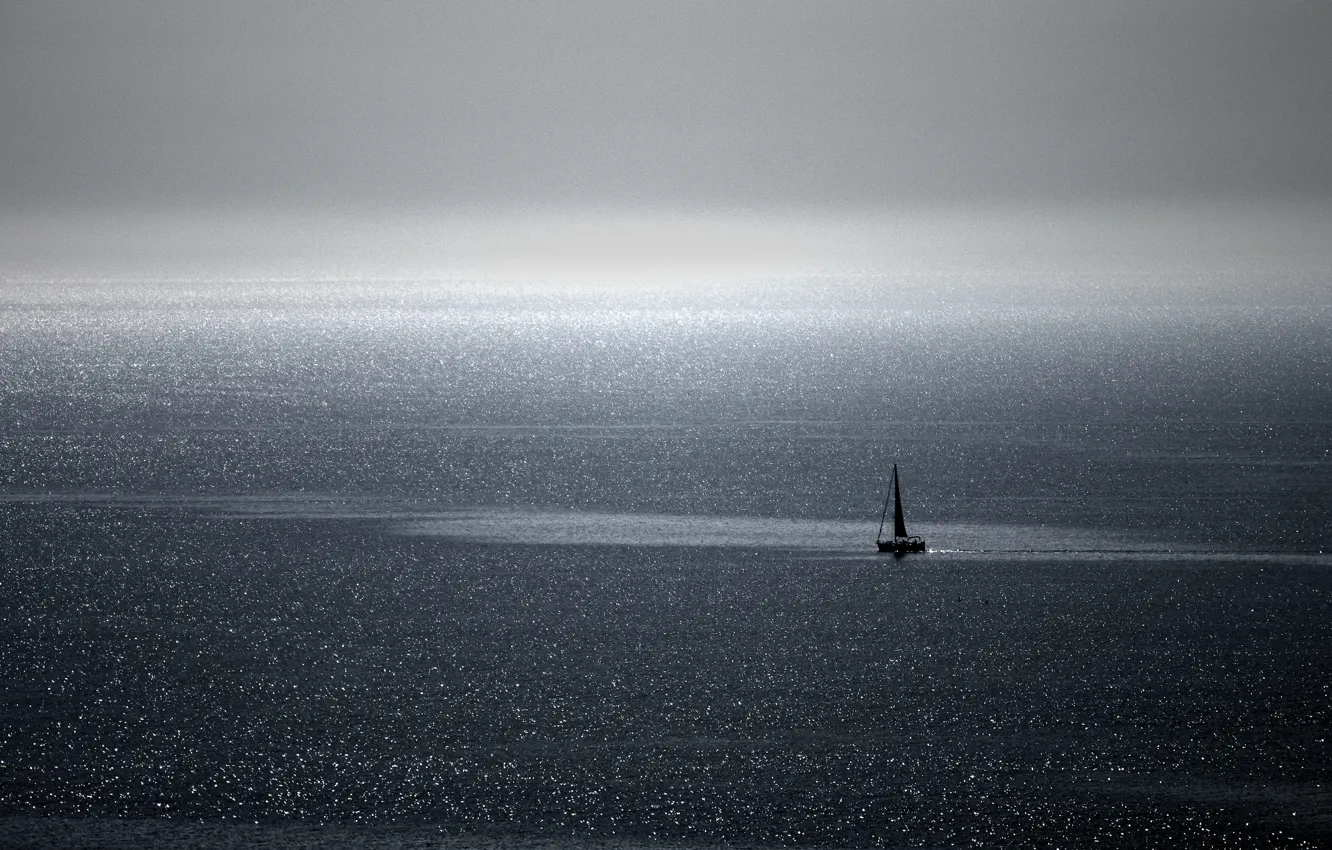 Photo wallpaper sea, the sky, sailboat, boat