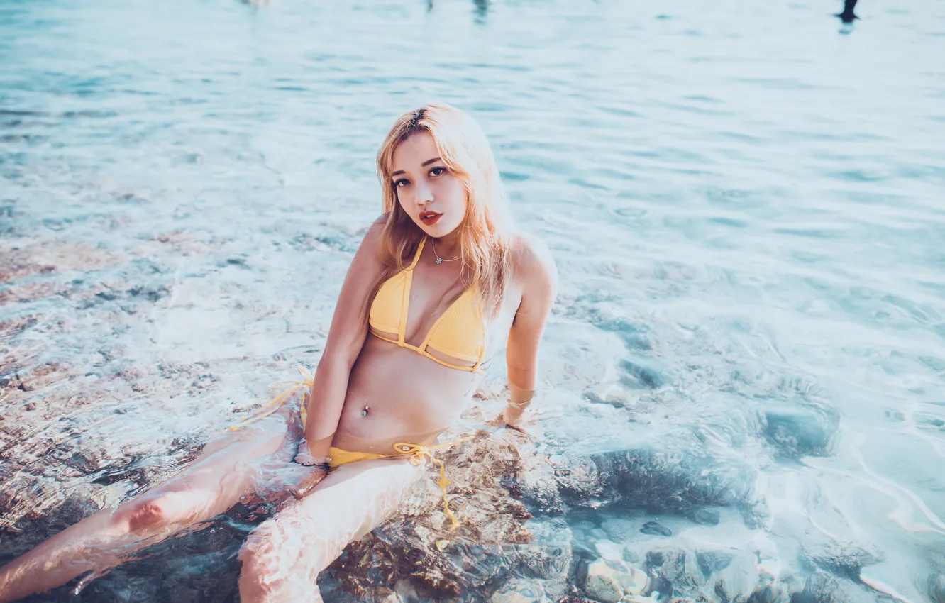 Photo wallpaper girl, sexy, sea, woman, bikini