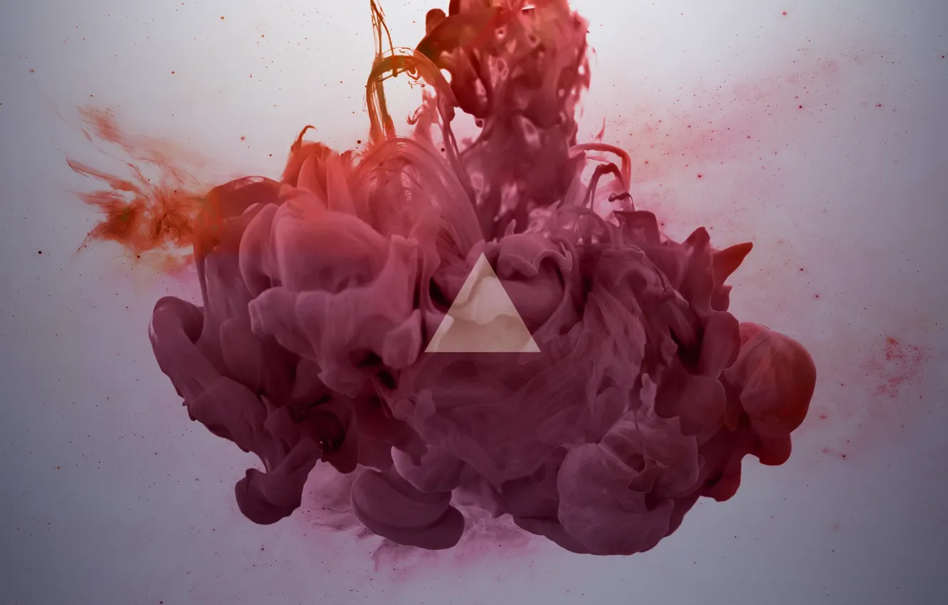 Photo wallpaper red, abstraction, style, dust, triangle