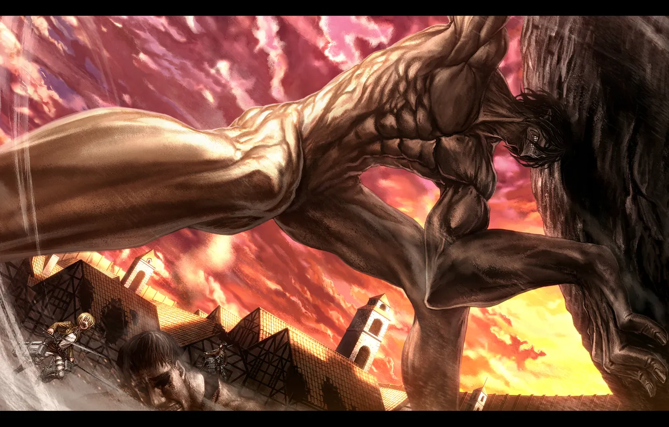 Photo wallpaper Art, Eren Jaeger, Mikasa Ackerman, Attack On Titan, Shingeki No Kyojin, Armin Arlert, Rogue Titan, …