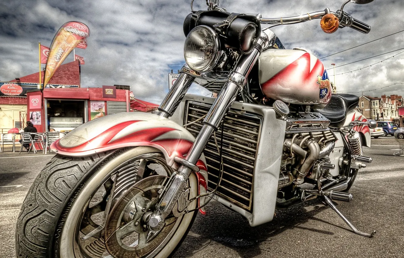Photo wallpaper chrome, radiator, HDR