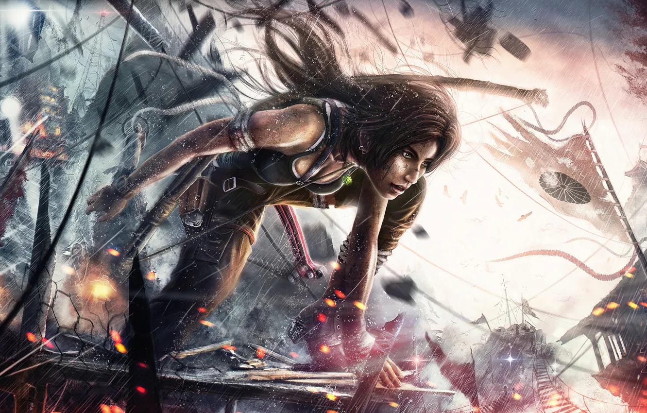 Photo wallpaper girl, art, Tomb Raider, Lara Croft, Lara Croft