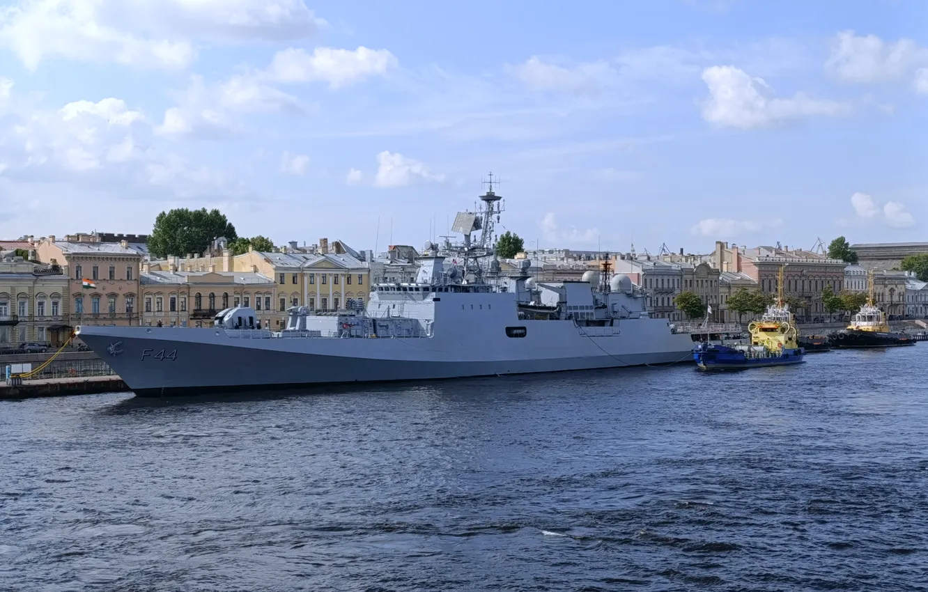 Photo wallpaper frigate, The Indian Navy, Visit, THE Tabar, 2024