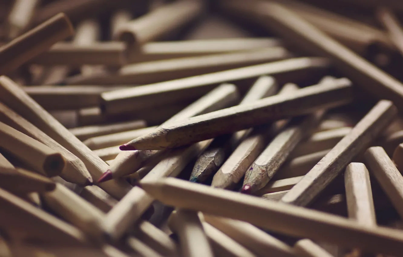 Photo wallpaper macro, background, pencils