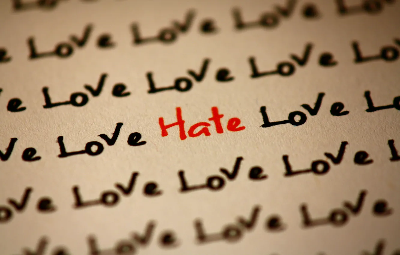 Photo wallpaper the inscription, hate, love, words