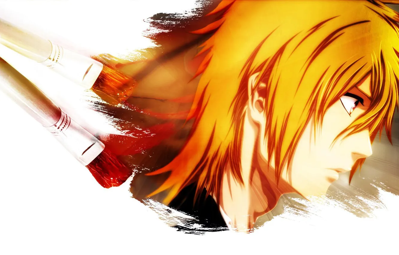 Photo wallpaper paint, anime, art, guy, brush
