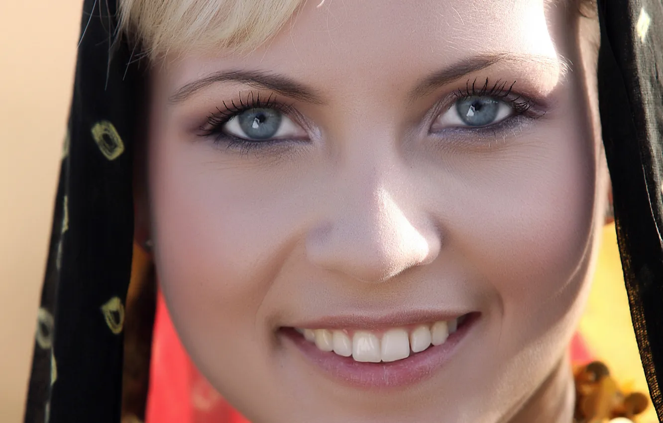 Photo wallpaper sexy, smile, blue eyes, blonde, jenni gregg