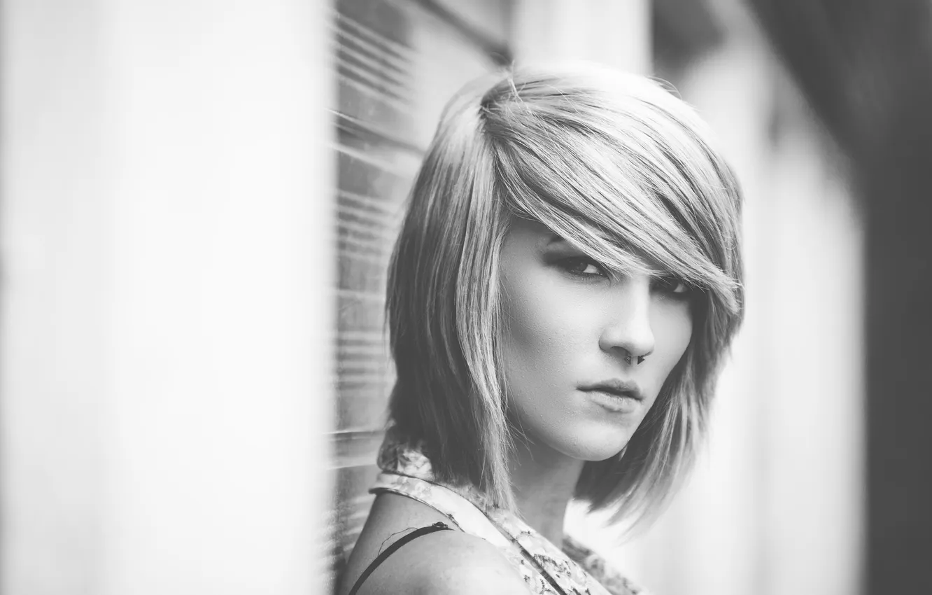 Photo wallpaper look, girl, face, background