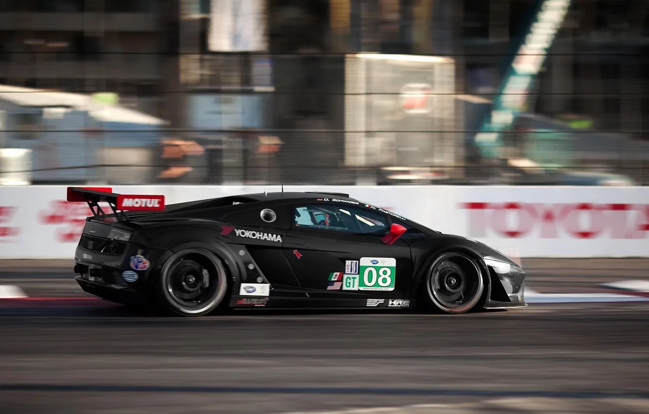 Photo wallpaper Lamborghini Gallardo, ALMS Qualifying Long Beach, tommy milner