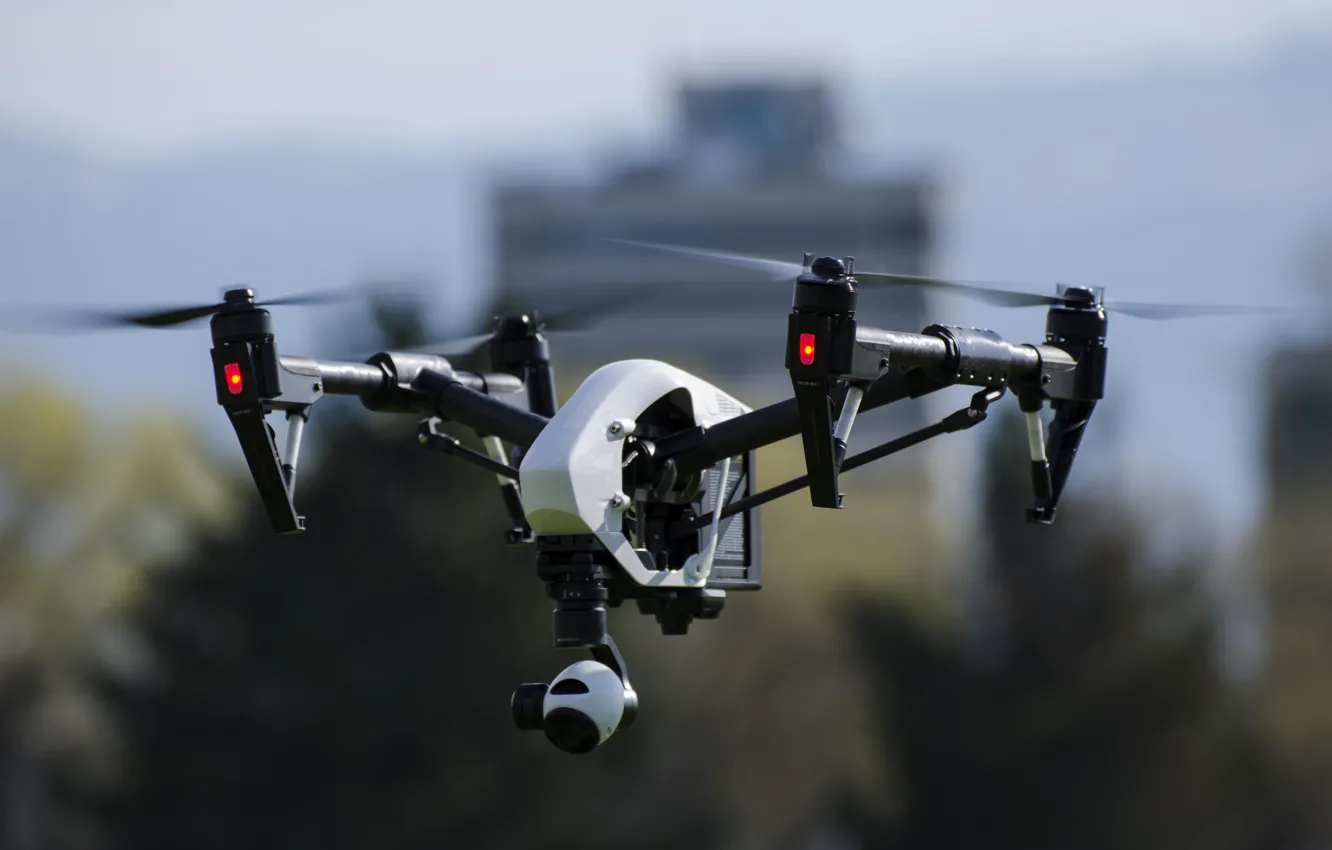Photo wallpaper flight, drone, drone, quadcopter