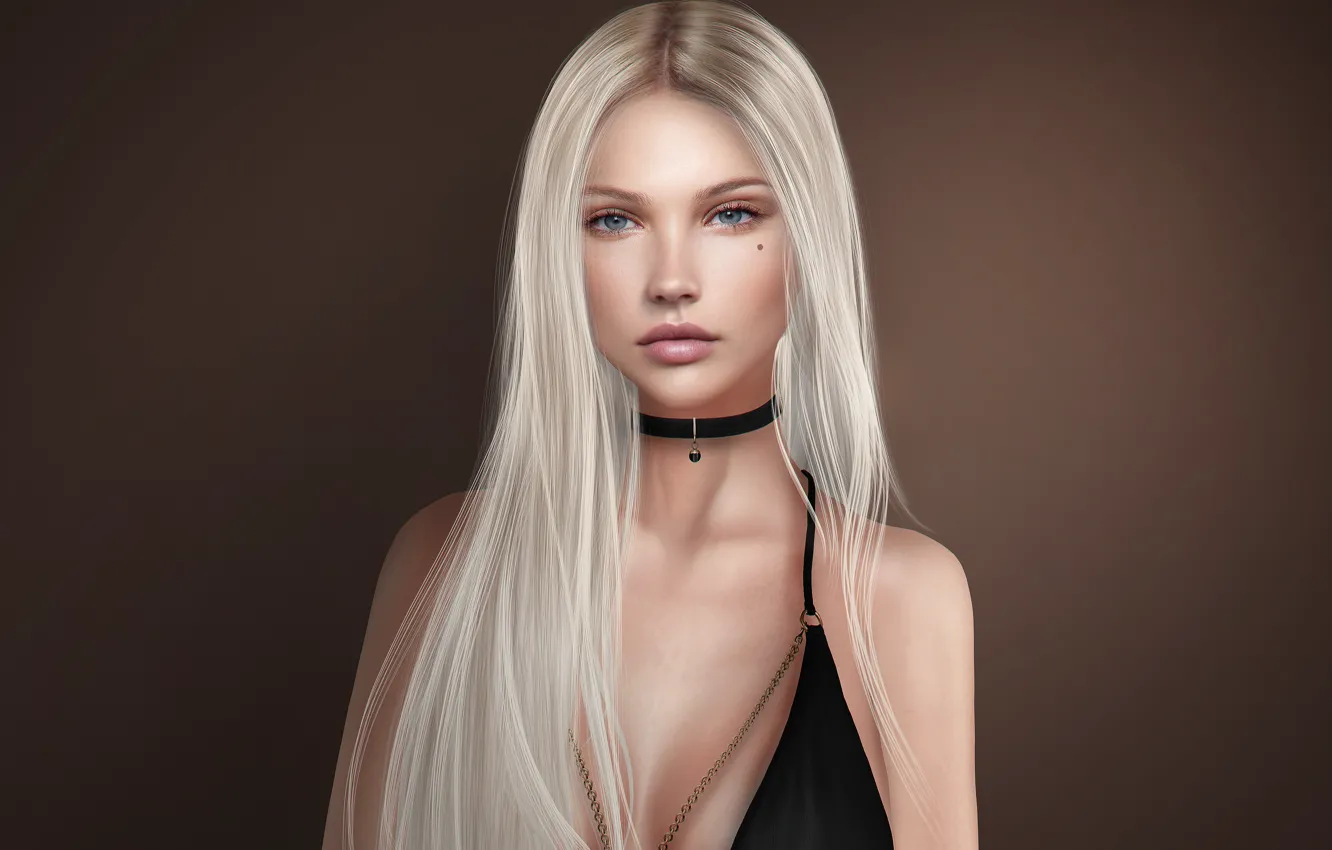 Photo wallpaper look, face, background, blonde