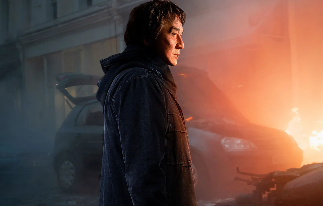 Photo wallpaper car, cinema, fire, flame, man, movie, asian, film