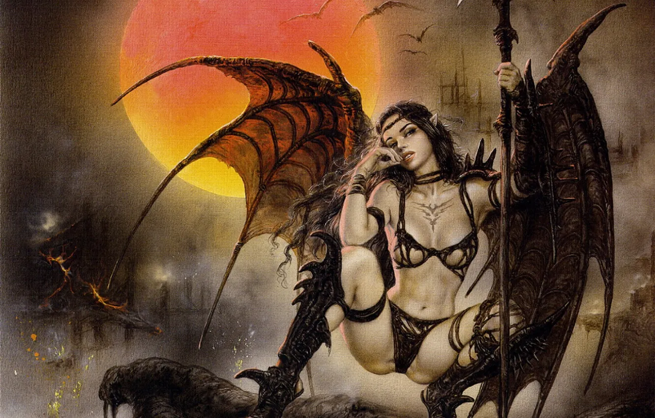 Photo wallpaper fantasy, demoness, Luis Royo