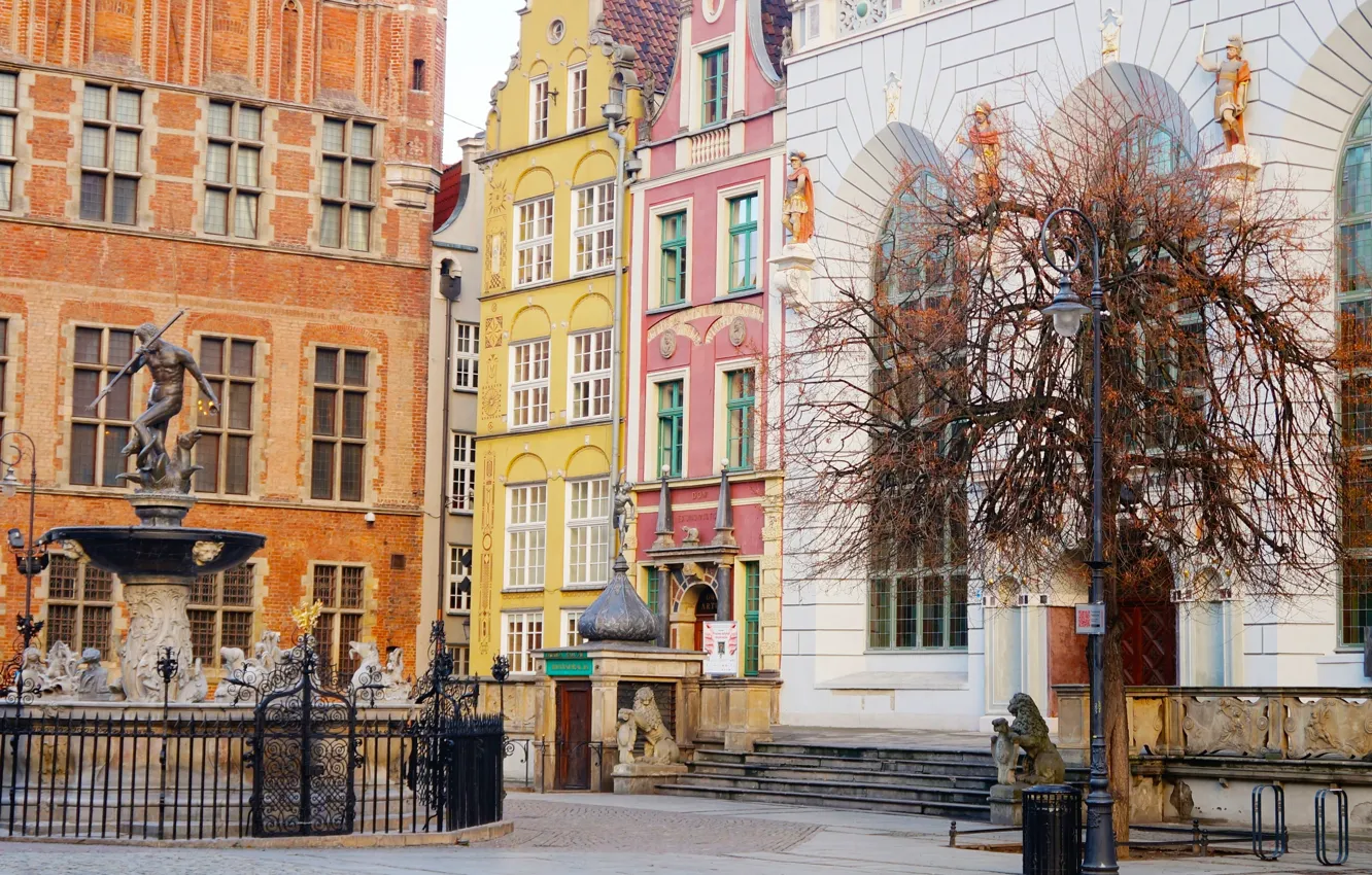Photo wallpaper street, Poland, Gdansk, bouilding