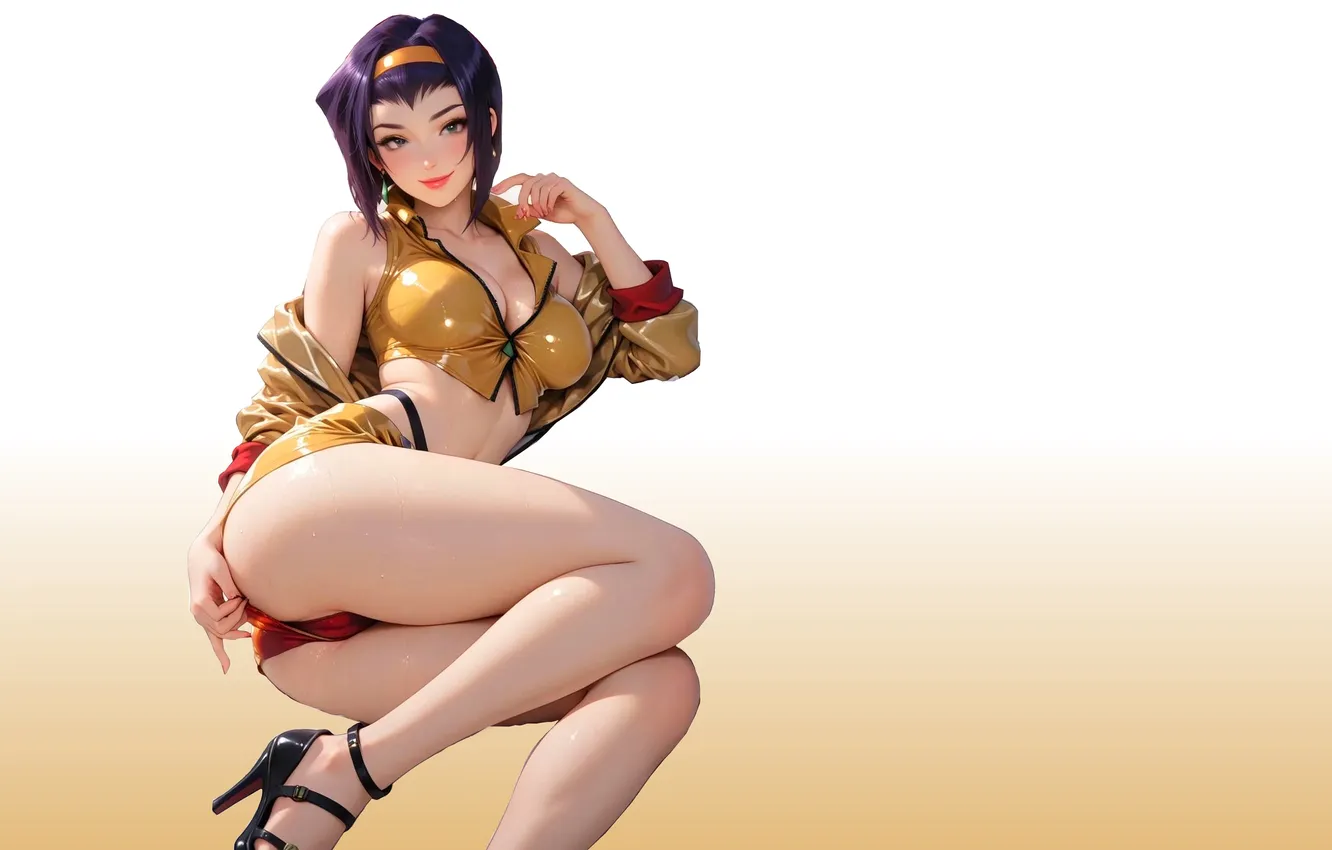 Photo wallpaper kawaii, girl, hot, sexy, ass, Faye, yellow, anime