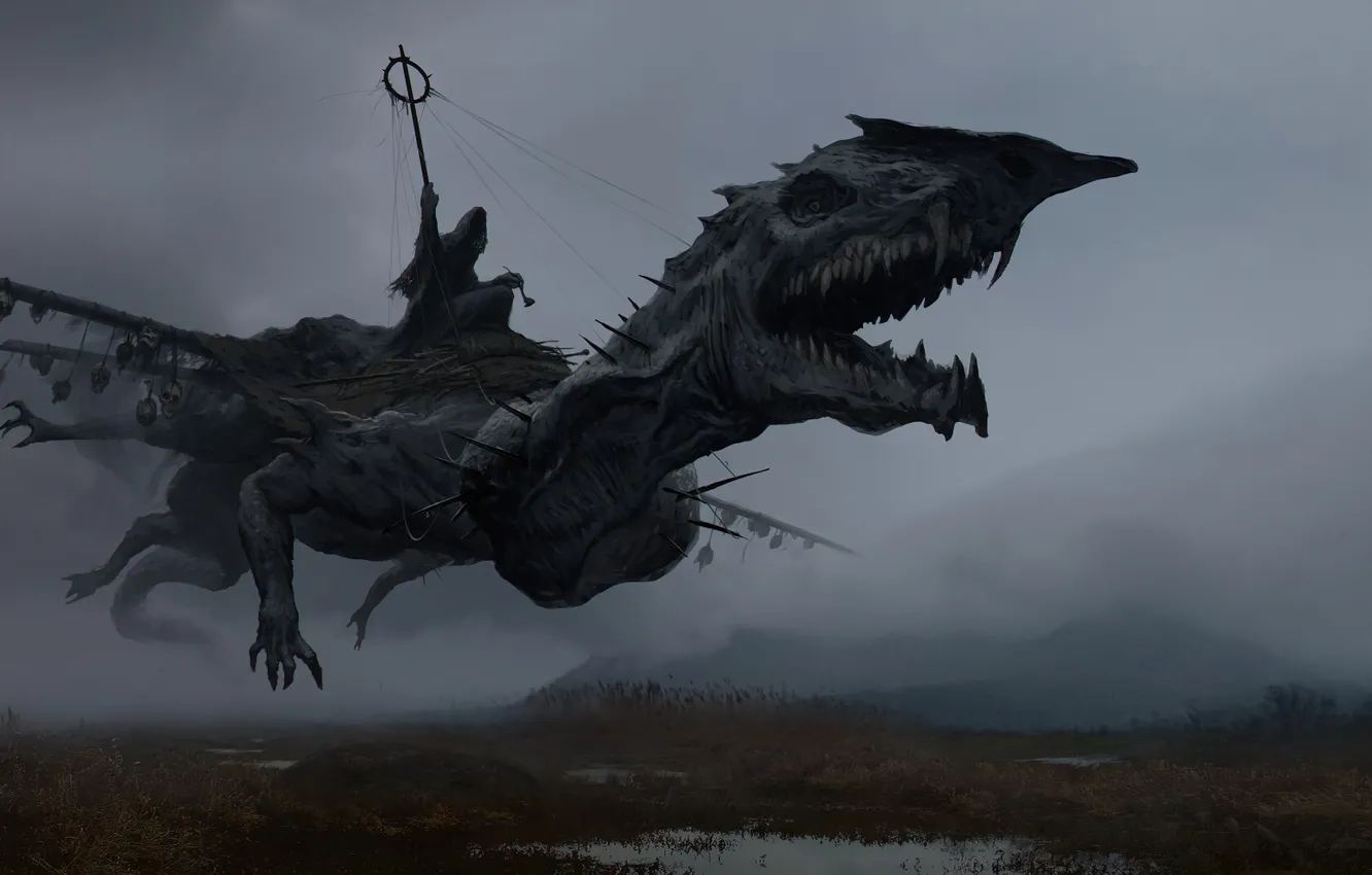 Photo wallpaper horror, fog, darkness, dark fantasy, The Art Of Demura, Shitpack