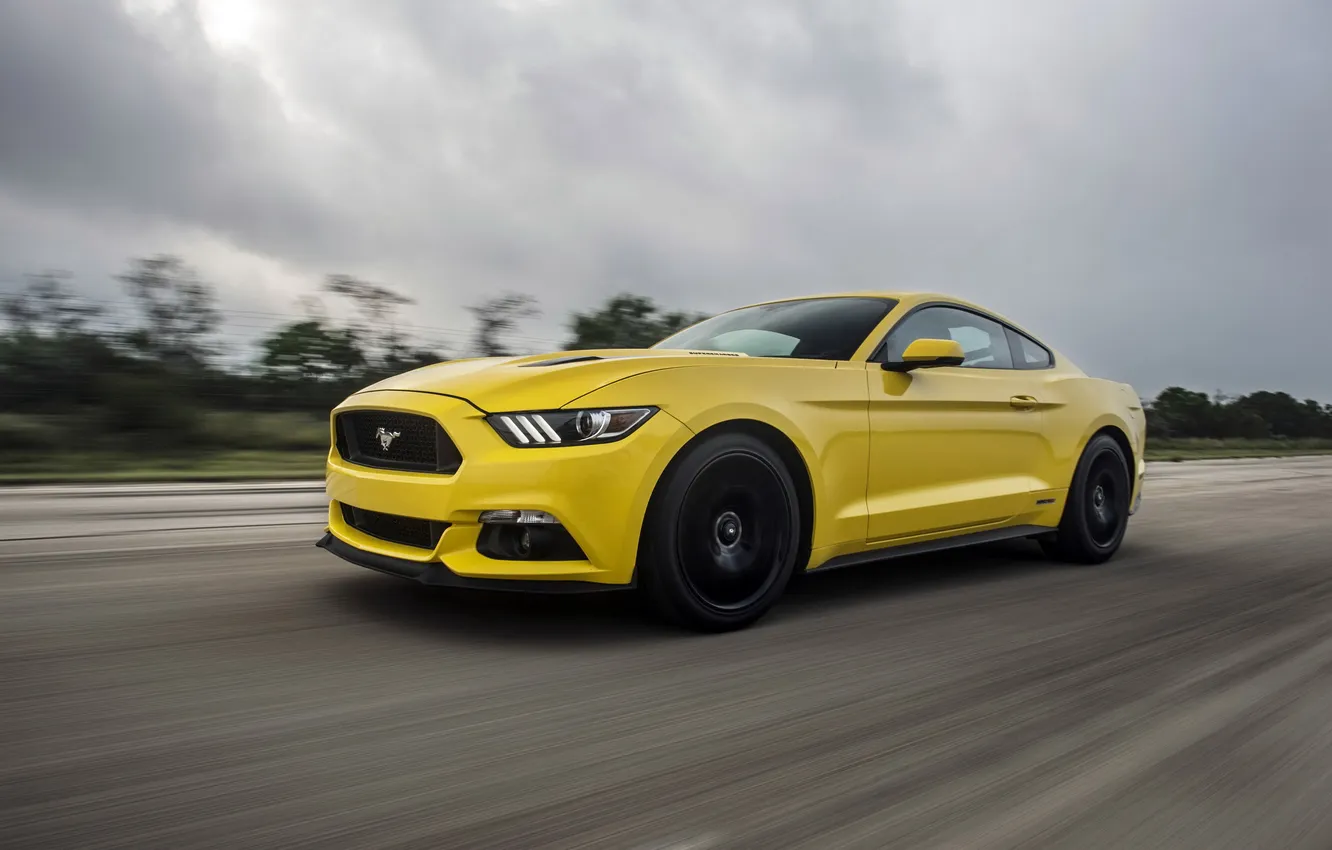 Photo wallpaper Mustang, Ford, Mustang, Ford, Hennessey, Supercharged, 2015, HPE750
